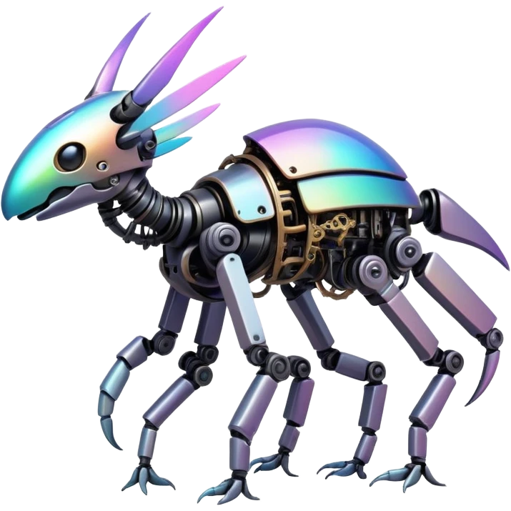 Mechanical complex iridescent aesthetic-scenery-Fakémon-creature emoji