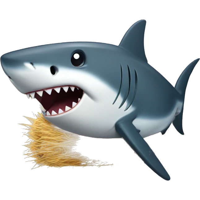 Shark with hay emoji