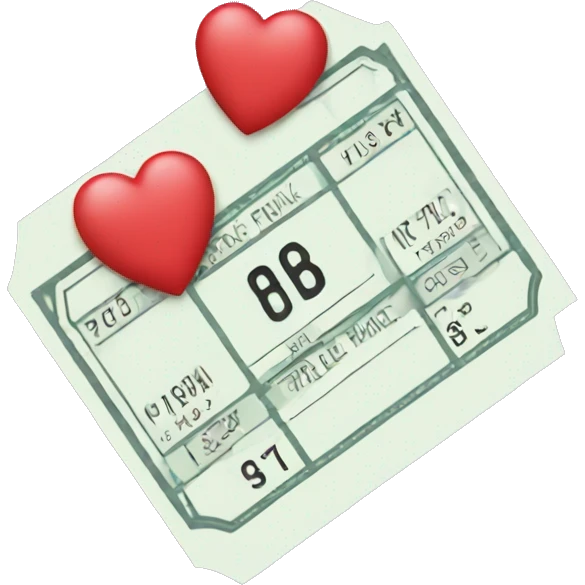 Ticket with a heart emoji