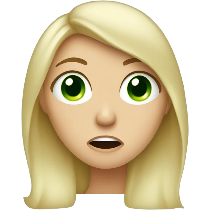 Blond woman with green eyes sneezing  emoji