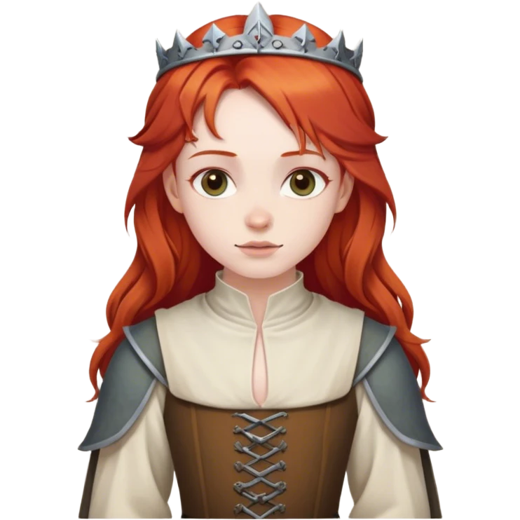 young poor painter with red hair and medieval clothes emoji