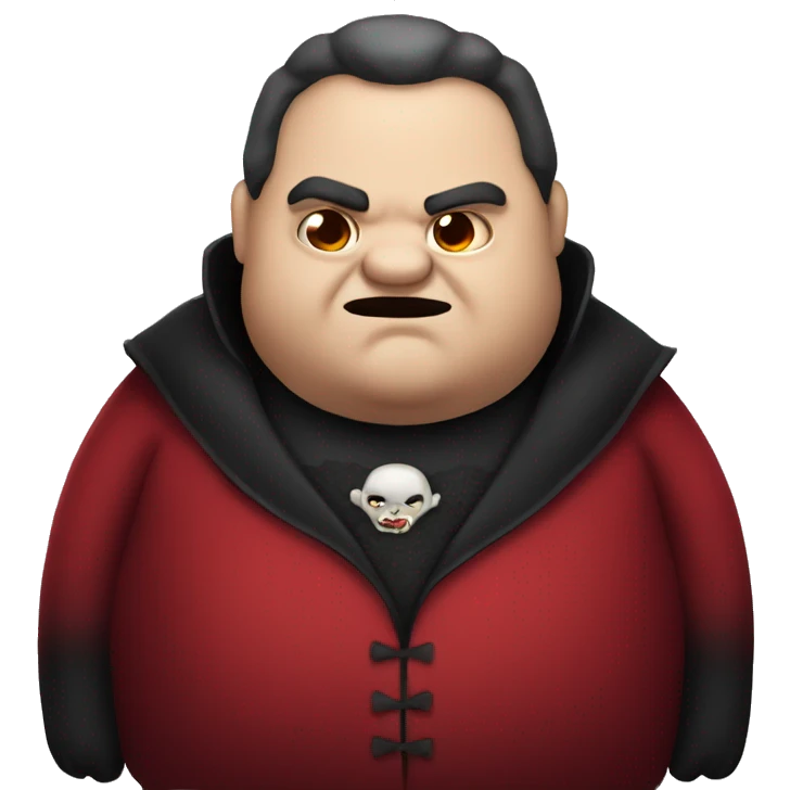 Fat vampire with red clothes emoji