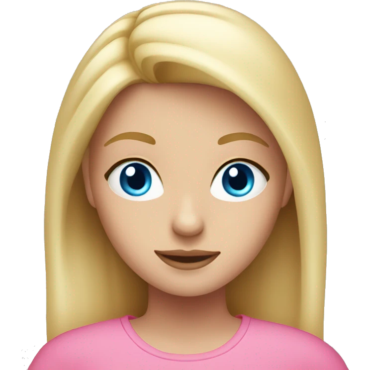blonde girl with blue eyes in pink clothes emoji