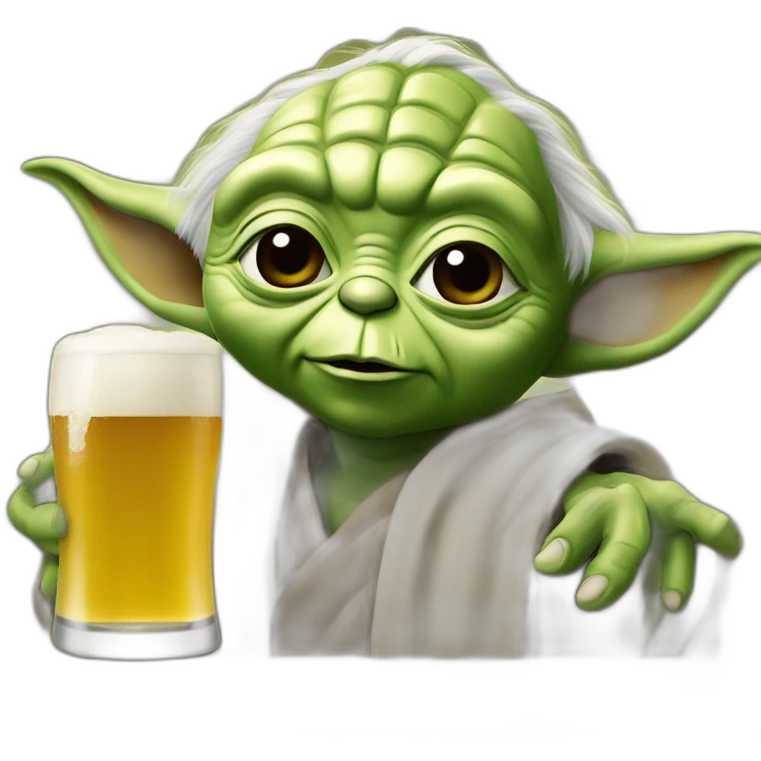 Yoda qui bois une bière emoji