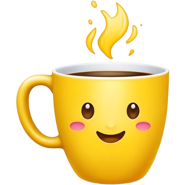 happy yellow coffee cup emoji