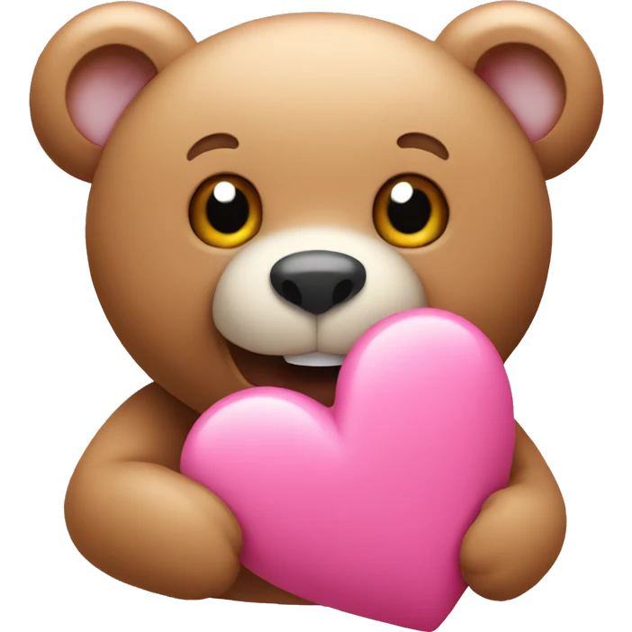 Pink heart with bear  emoji