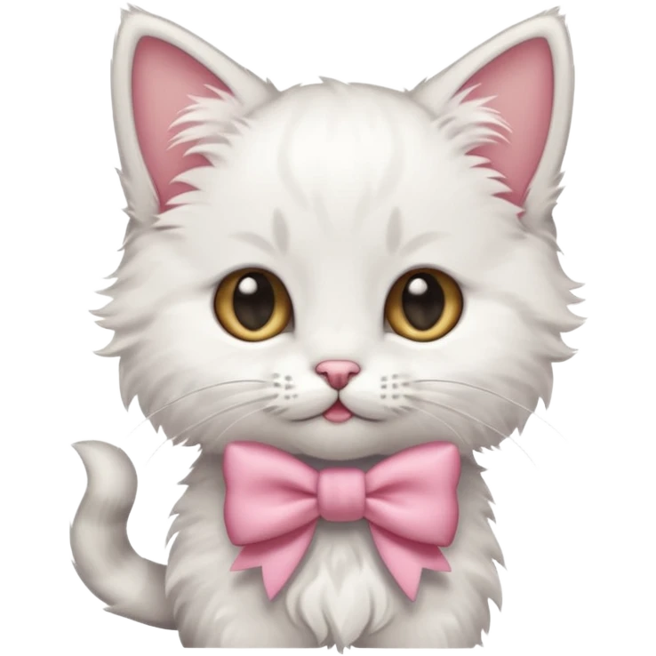Котенок с бантиком около уха emoji