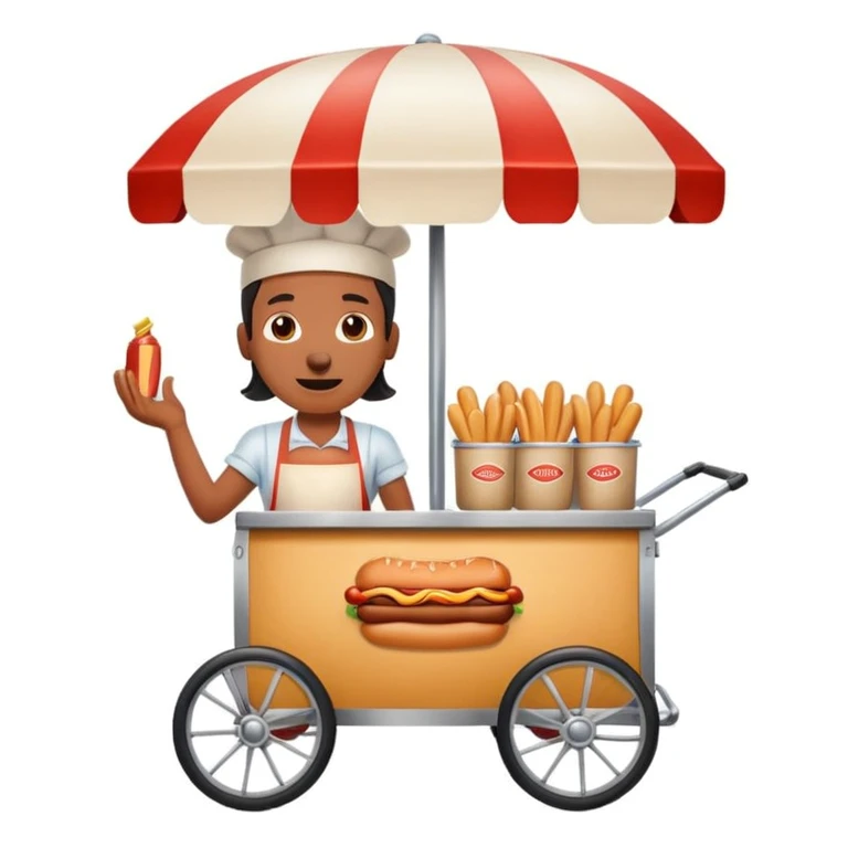 hotdog seller in New York with cart emoji