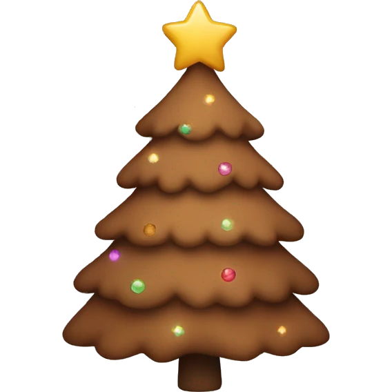 Cute warm brown Christmas tree emoji