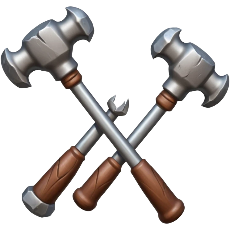 croisement de 2 marteaux (en mode duel, qui des deux va gagner) emoji