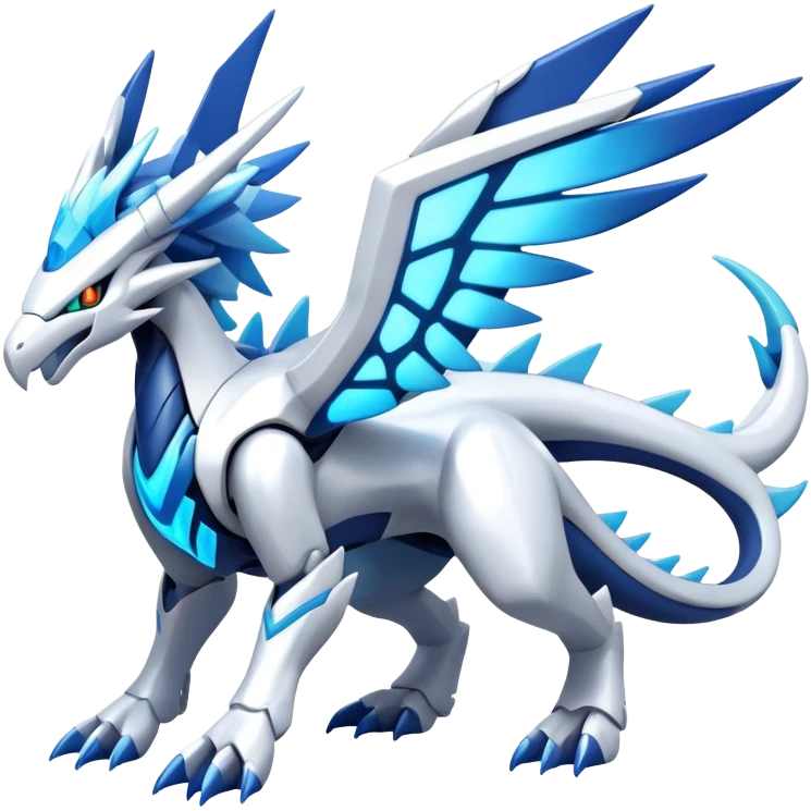 Modern Futuristic Kyurem-reshiram-dialga-Suicune-hybrid, full body emoji