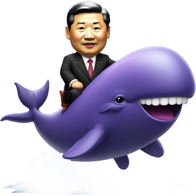 xi jinping riding purple whale emoji