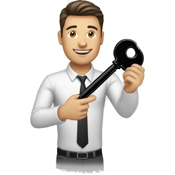 realtor handing a black key emoji