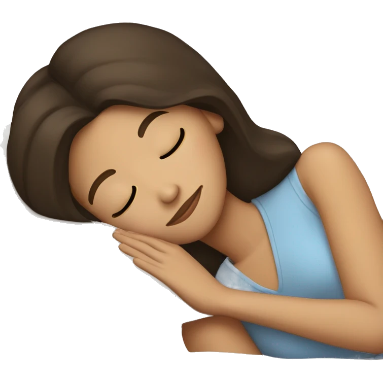 Brunette girl sleeping emoji