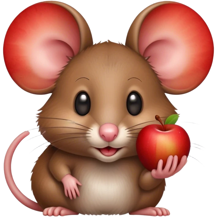 Мышь с яблоком  emoji