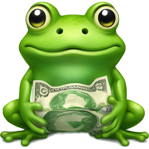 Sweetheart frog with money  emoji