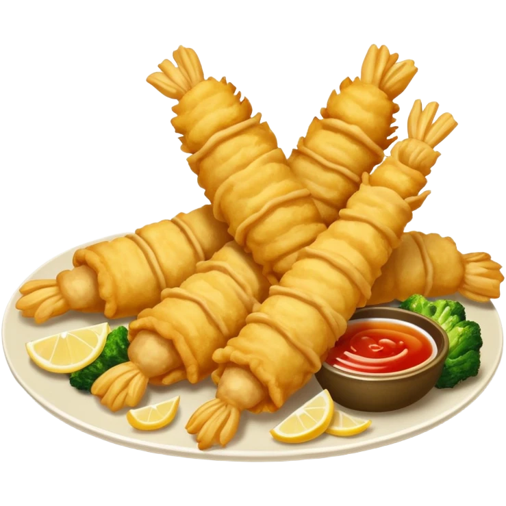 crispy tempura seafood and vegetables, golden batter, realistic textures, cinematic lighting emoji