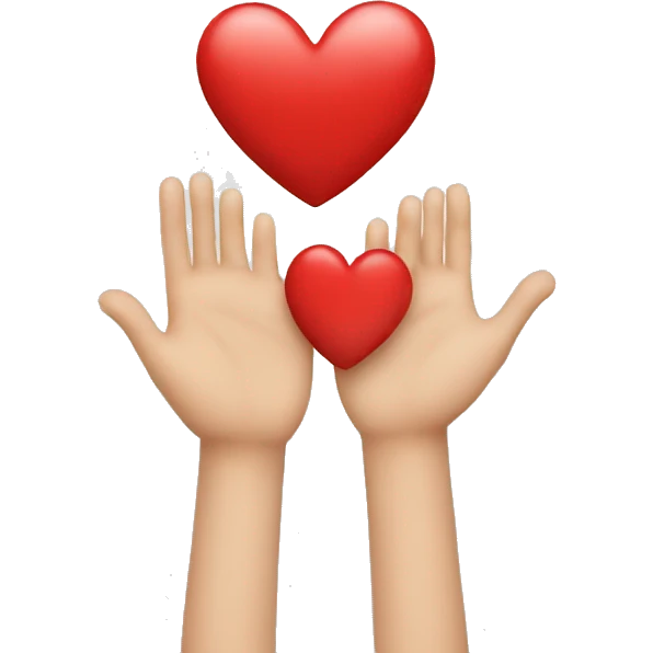 Mano con corazon emoji