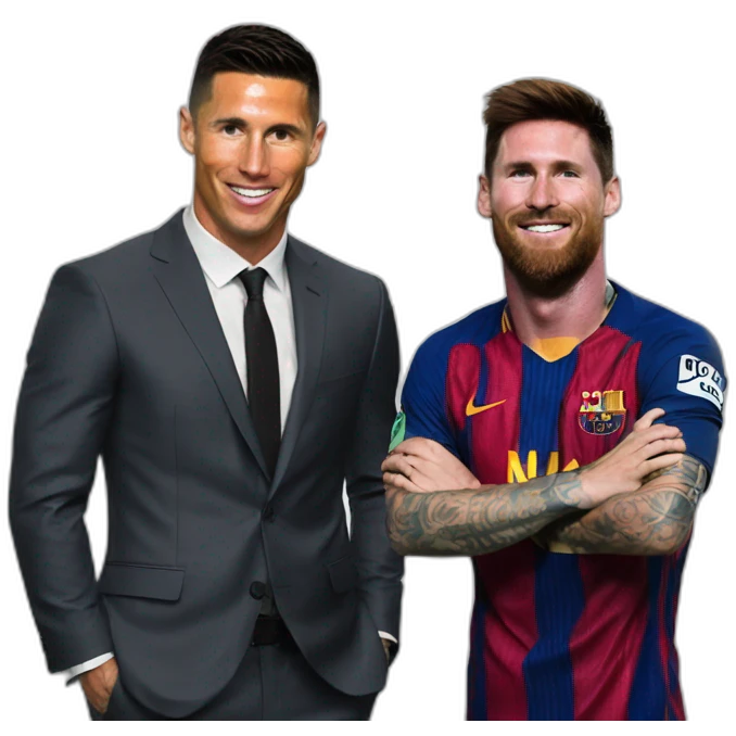 Ronaldo with Messi  emoji