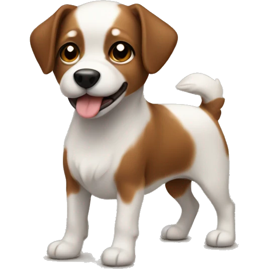Mini dog wiht und braun  emoji
