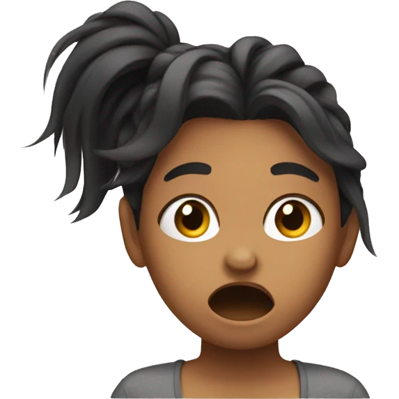girl pulling hair out of frustration  emoji