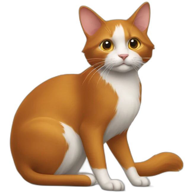 un chat roux chasse une souris emoji