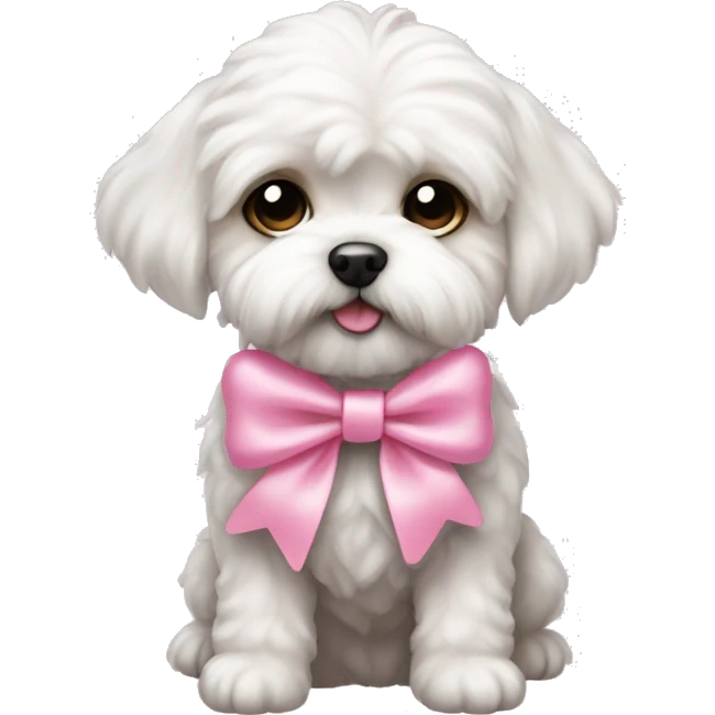 Schichon puppy pink bow emoji