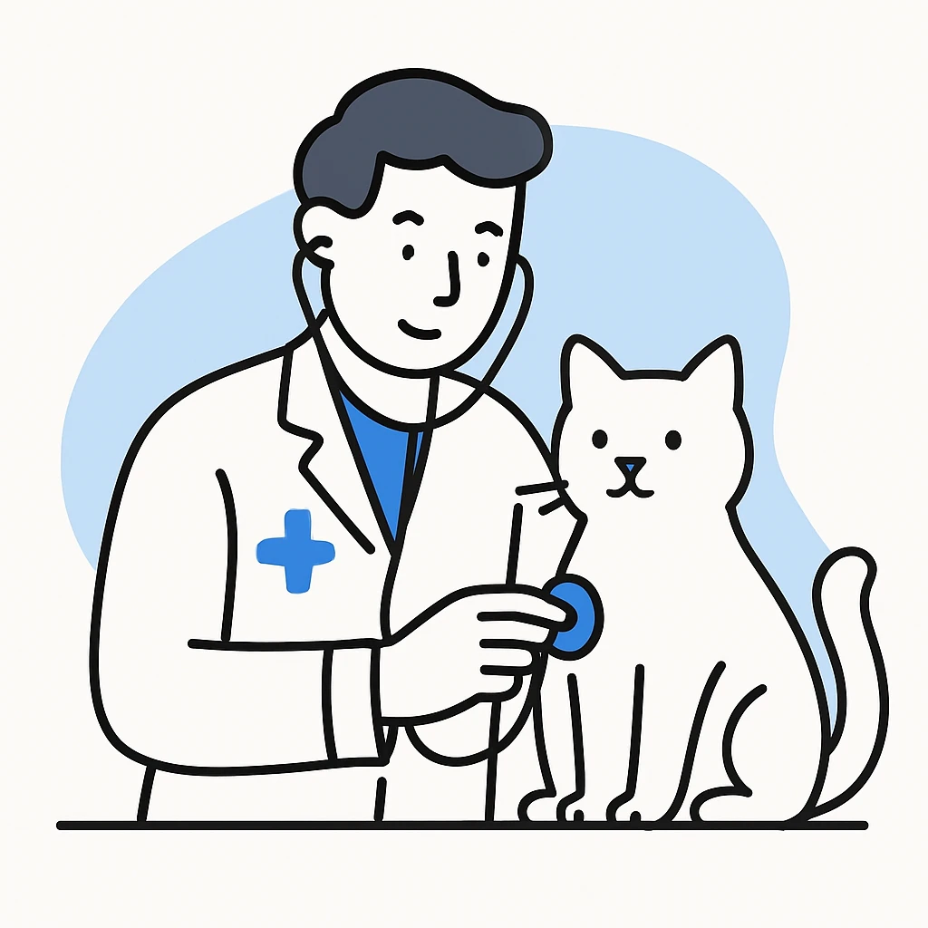 veterinarian examining a cat emoji