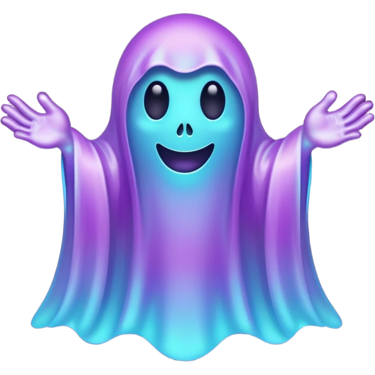 glitter purple and cian ghost glory emoji