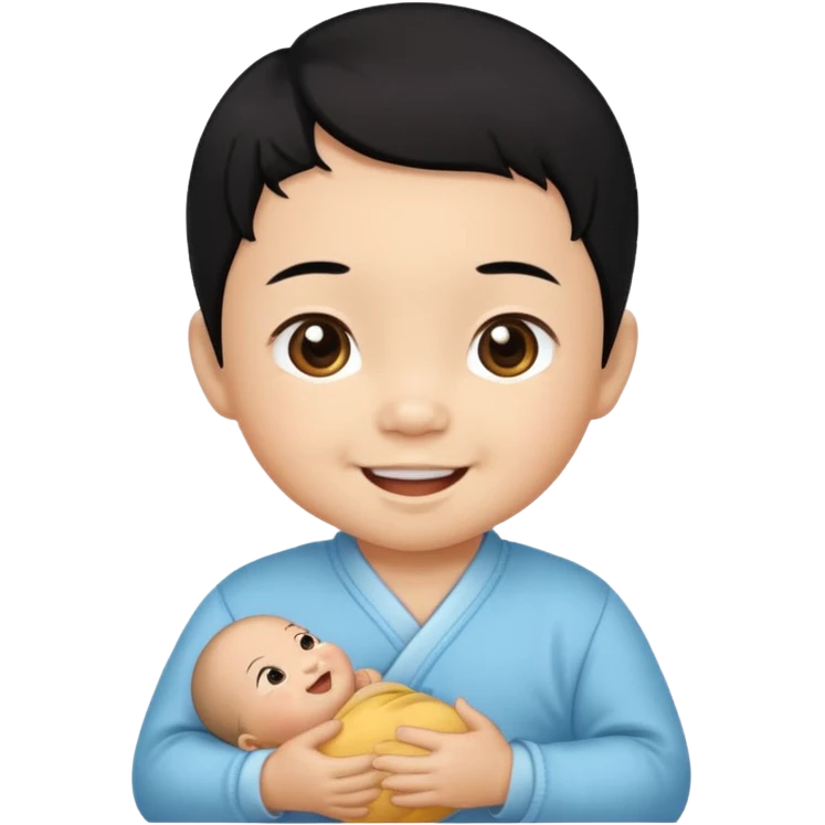 photorealistic Chinese baby with black hair emoji