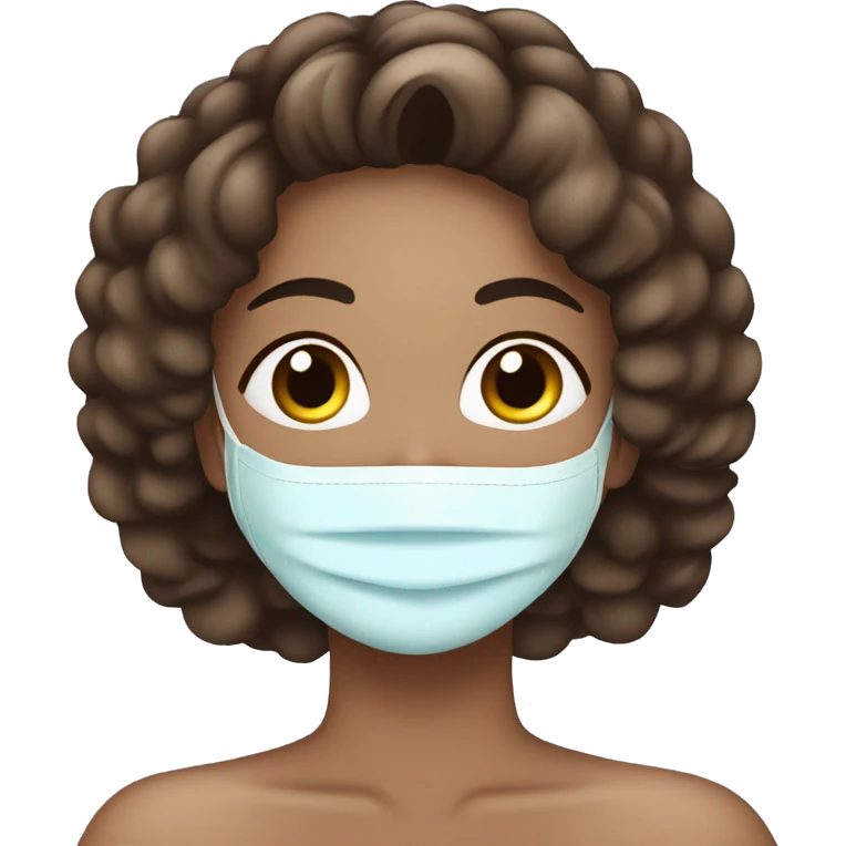 Lady with face mask spa beauty full face relaxing emoji