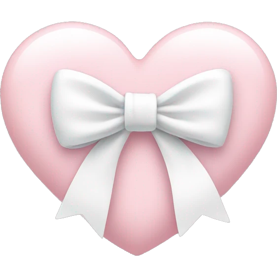 Pastel pink heart with white bow emoji