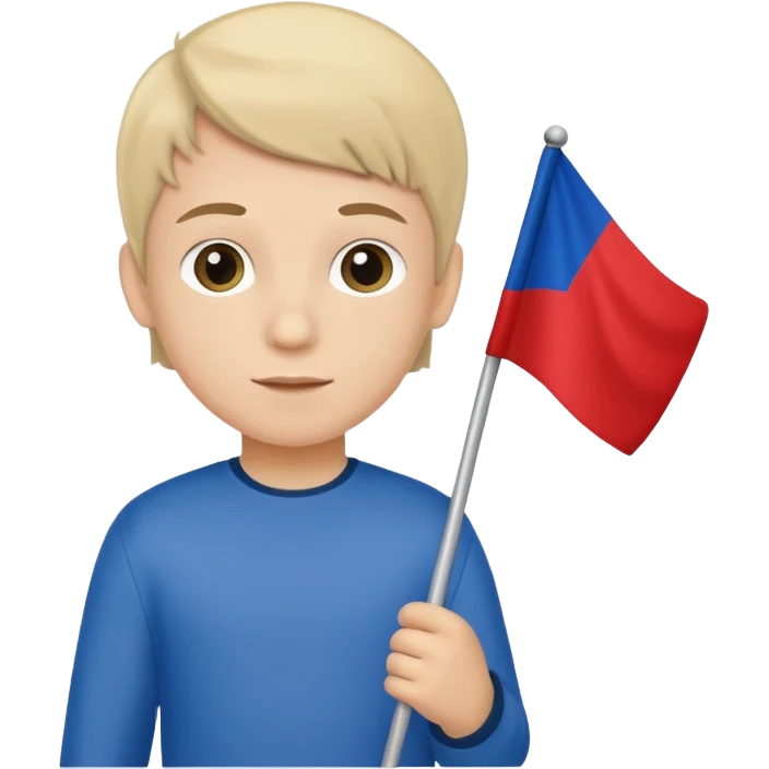 Flag holder kid emoji