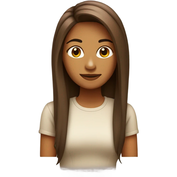chica pelo liso cafe emoji