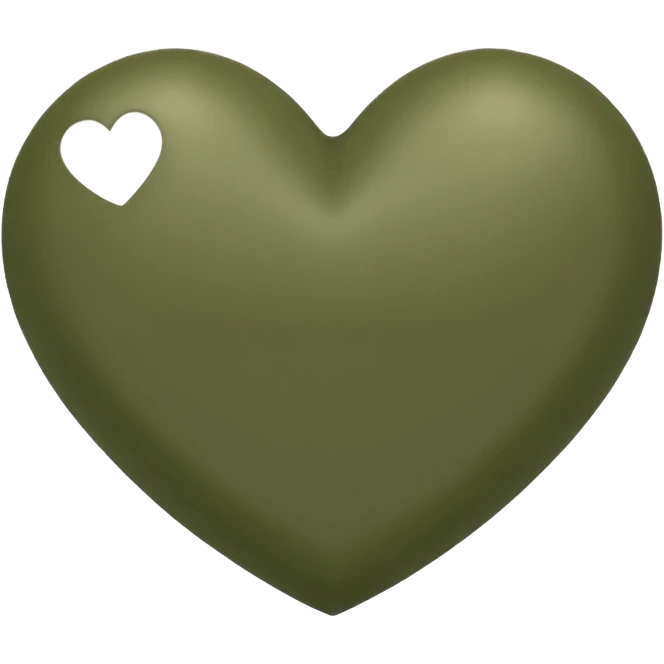 Generate a khaki green heart emogee for copy and paste emoji