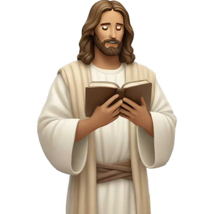 jesus holding the bible in the desert  emoji