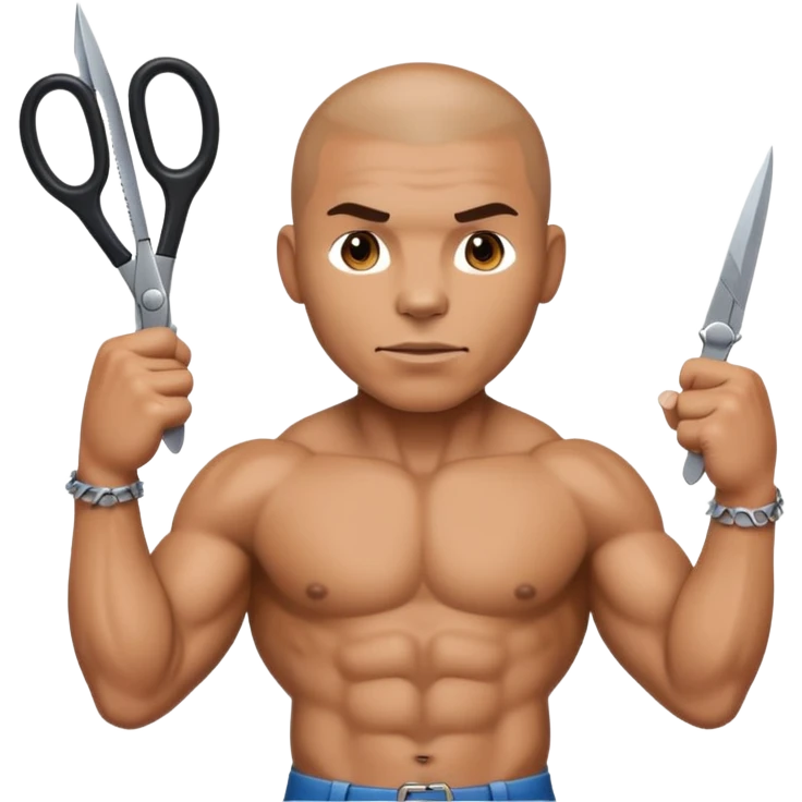 Pitbull with scissors  emoji