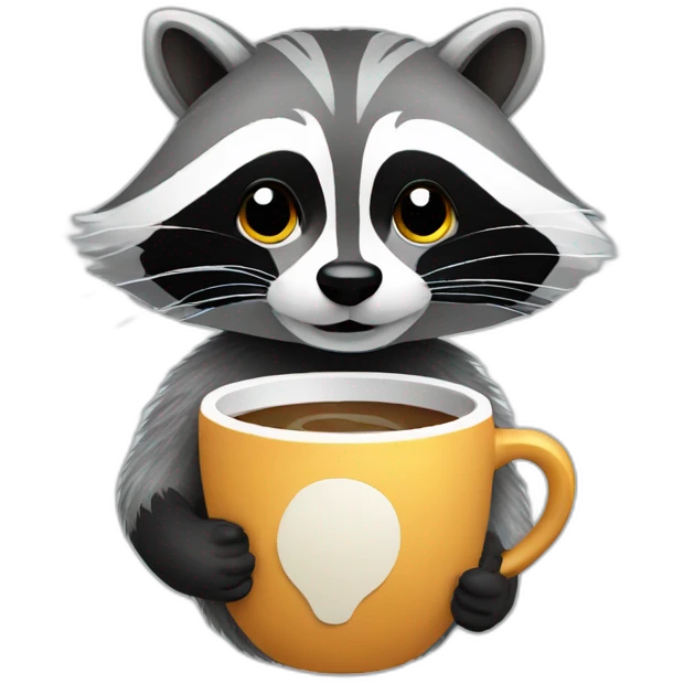 Racoon-drinking-coffee emoji
