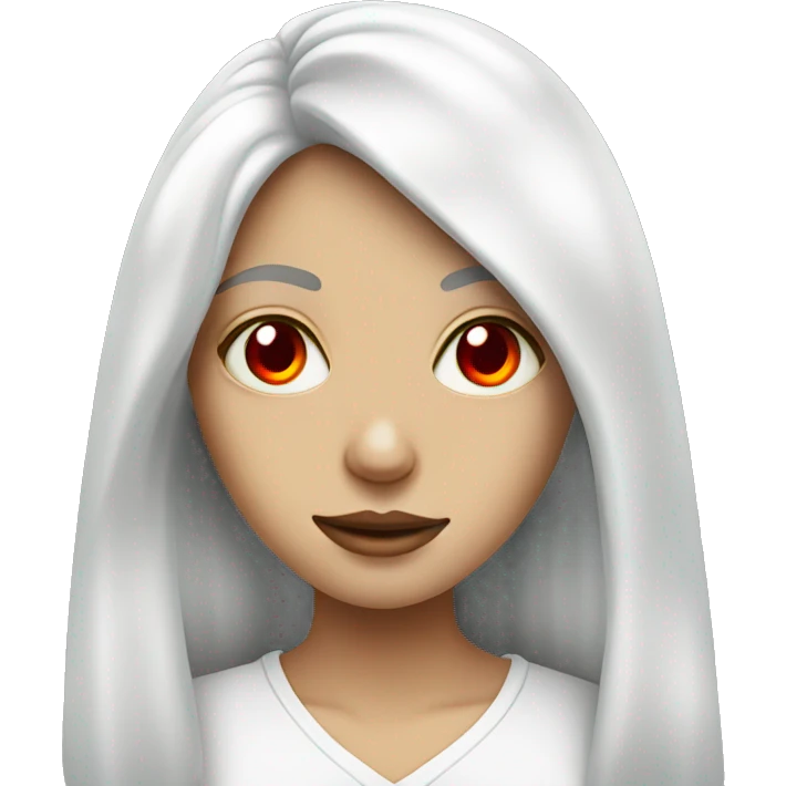 white stoner girl with joint and red eyes emoji