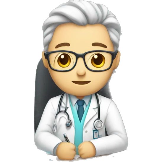 Doctor studying for the MIR emoji