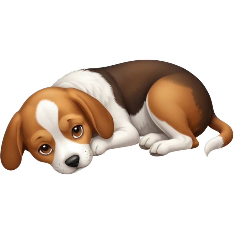 Beagle dog resting room isometir emoji
