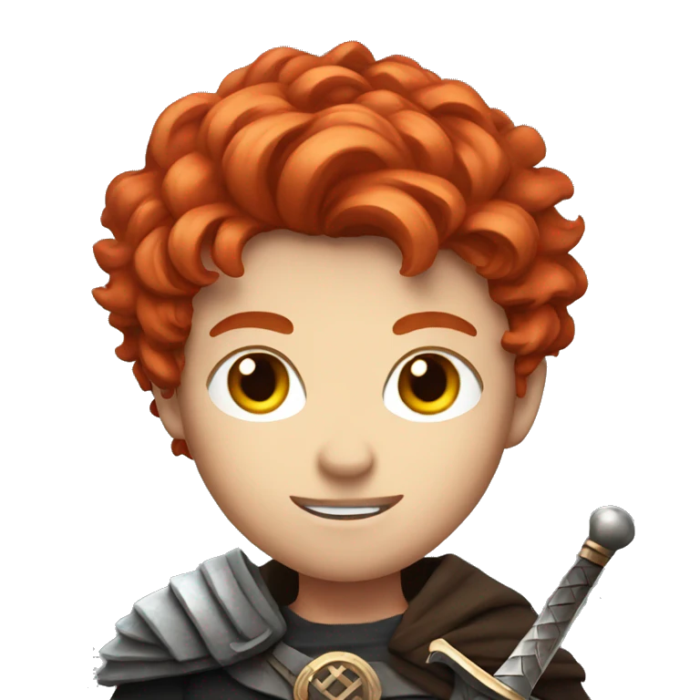 A red hair boy with a sword emoji