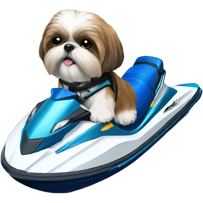 shih tzu on a jet ski emoji