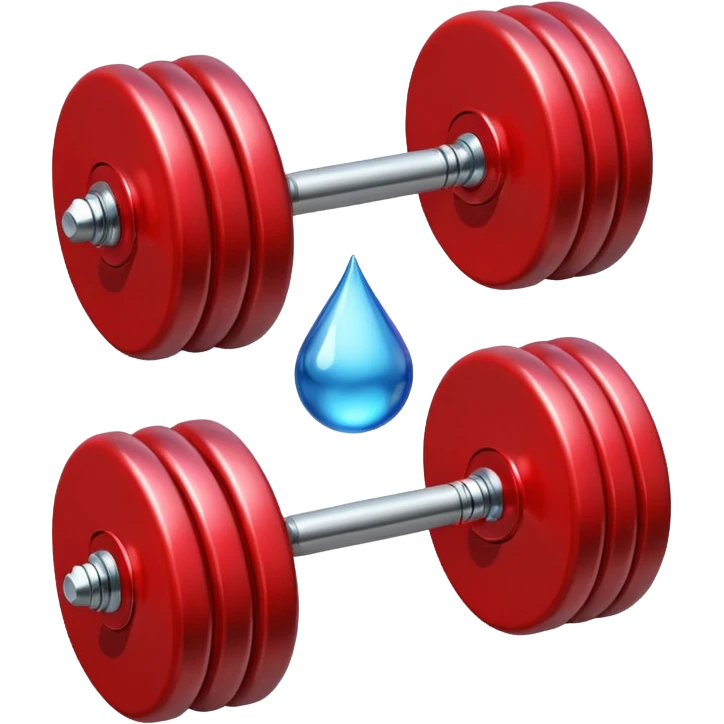 dumbbell with a drop symbol emoji