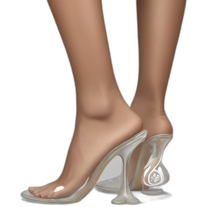 yoni mudra Ripple-XRP clear-vinyl heels-pumps crypto emoji