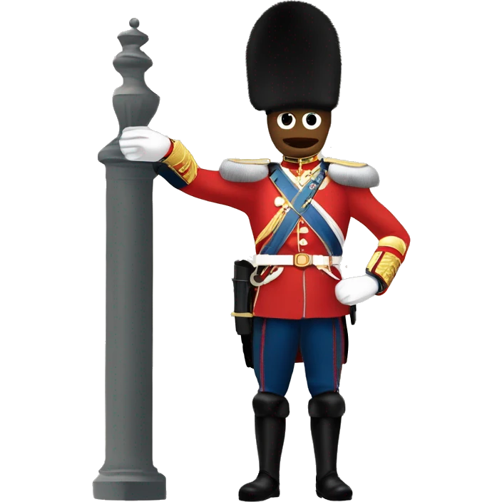 a queens guard soldier defending a clock that he is holding, top half of his body only emoji