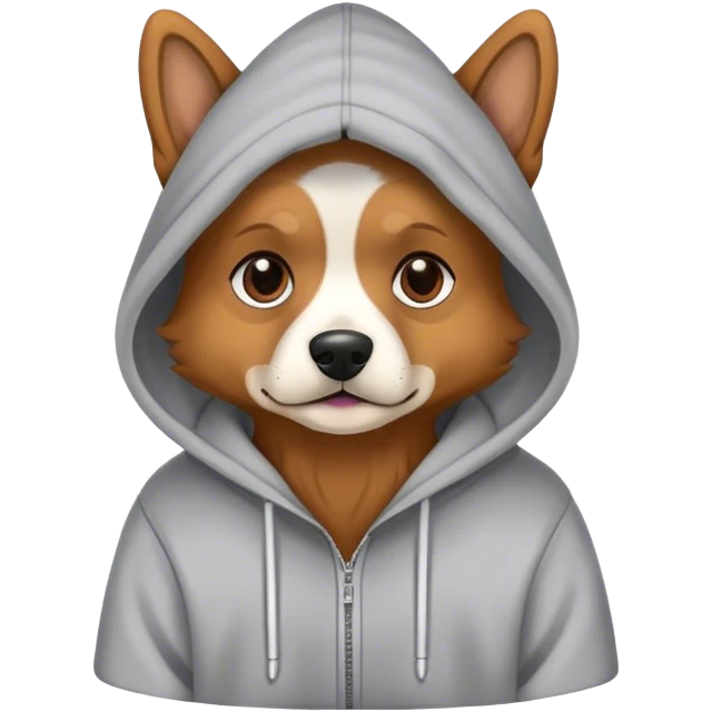 Dog wearing hoodie emoji
