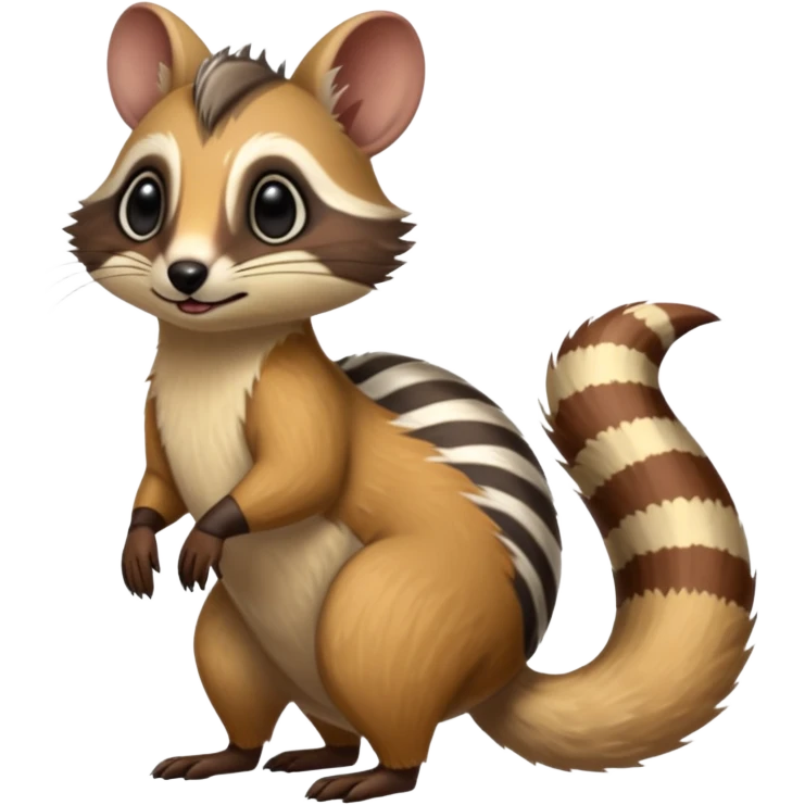 Cacomistle-Numbat-Aardvark-Ferret-hybrid-fusion-animal-creature, full body  emoji