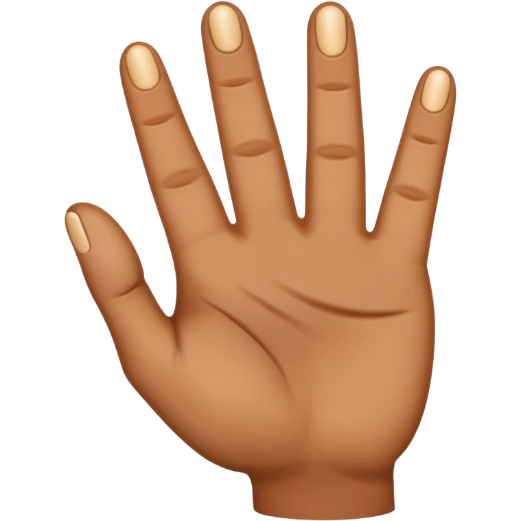 hand making the three-finger blessing gesture, slightly tanned, brownish, static, regular emoji size, classic emoji style emoji