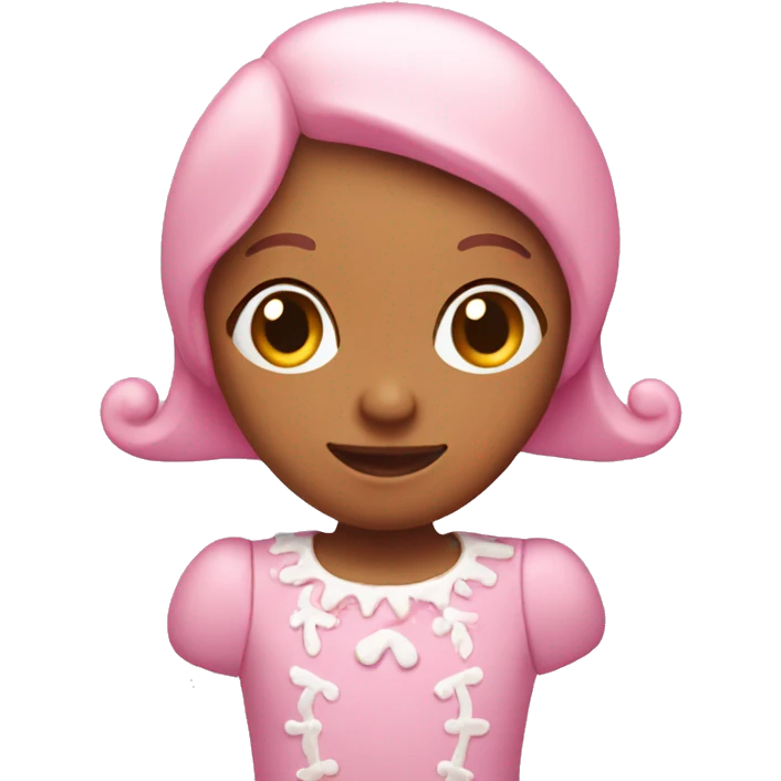 pastel pink gingerbread girl emoji